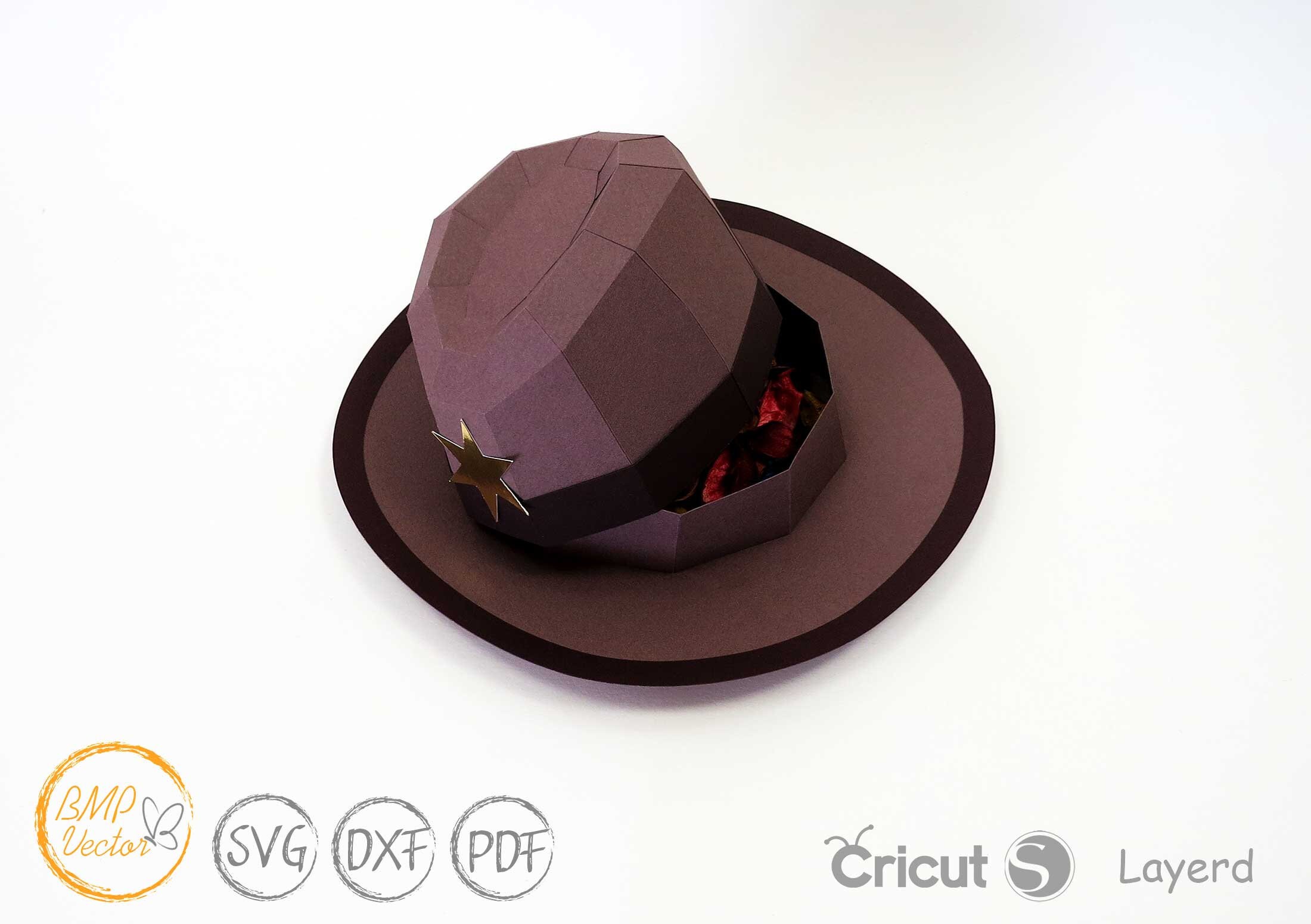 Cowboy hat box svg template Die cut template for Cricut Etsy México