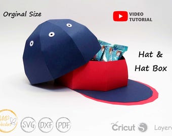 Baseball Cap Box SVG Template: Cricut & Silhouette (Digital Download)