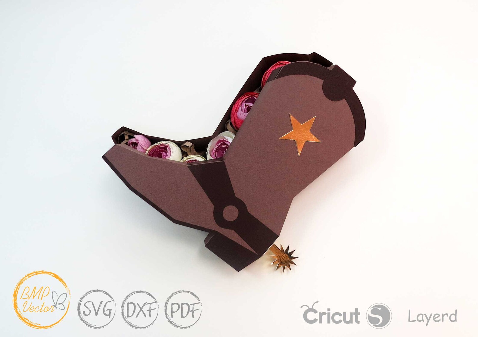 Cowboy Boots Box Svg Template Cowboy Boots Gift Box Boots Etsy