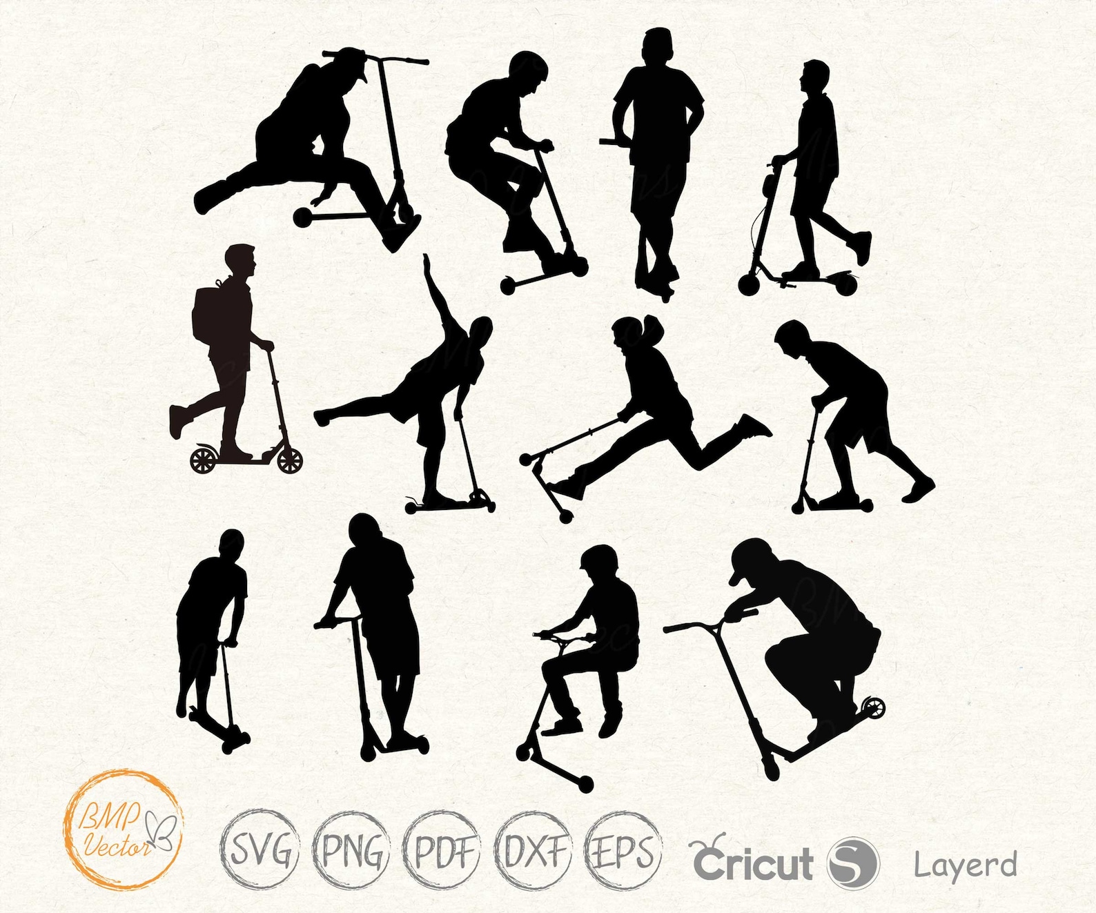 Scooter Svg Scooter Player Svg Stunt Scooter Tricks Vector Etsy