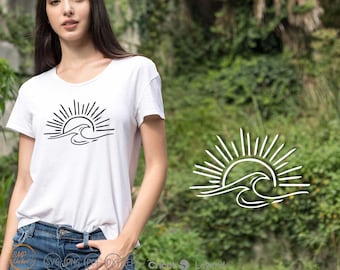 Sunshine Ocean Wave SVG: Beach Life Cut File (Digital Download)