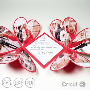 Heart frame SVG, paper photo frame cricut, Foldable paper photo frame svg, photo frame for Valentine, Handmade gifts, unique gifts svg