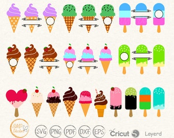 Ice Cream Cone svg, ice cream monogram clipart svg, Hello Summer svg, Sweet Ice Cream svg, Cute summer svg, Summer svg, Monogram clipart svg