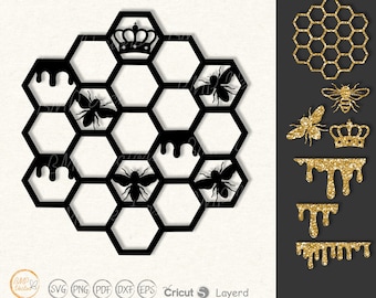 Honeycomb and Bee SVG Cut File: Beekeeper Design (Digital Download)