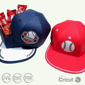 Gorra de béisbol Favor Box svg, Gorra de béisbol svg, Plantilla imprimible, caja de favor svg, caja de regalo svg, gorra de béisbol svg, cricut, silueta dxf, pdf
