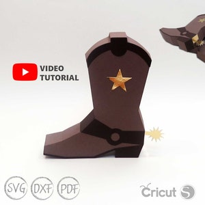 Plantilla svg de caja de botas de vaquero, caja de regalo de botas de vaquero, caja de botas para cricut, plantilla svg de caja, caja de regalo svg, cricut