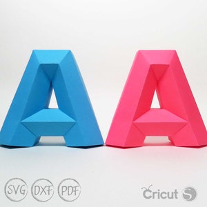 3D Alphabet Letters A-Z Die cut template 3D letters for Cricut Silhouette Cameo Laser cutting machine