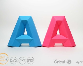 3D Alphabet Letters A-Z Die Cut Template (Digital Download)