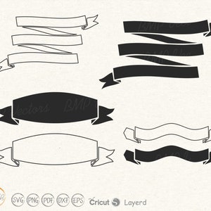 Ribbon svg Bundle, Ribbon Banner svg, Banner Vorlage svg für Cricut und Silhouette, Ribbon Paper Euklidan svg, Banner svg, Label svg