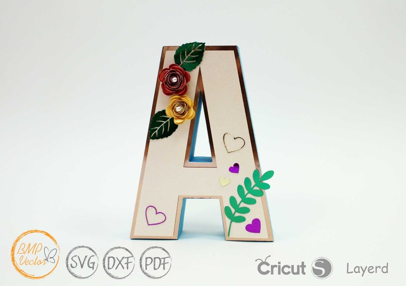 3D Alphabet Letters A-Z 0-9 Die cut template SVG,3D letters for Cricut, Silhouette Cameo, Laser cutting machine image 2
