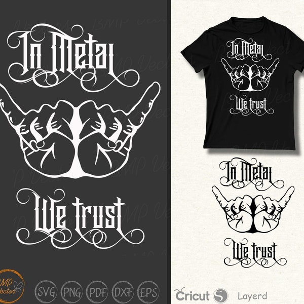 In Metal we trust svg, Metallica Rock Metal logo brand band music silhouette SVG Instant Download Cricut svg, png, eps