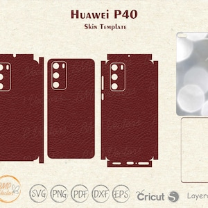 Huawei P40 Skin Template: Full Wrap SVG Vector Cut File (Digital Download)