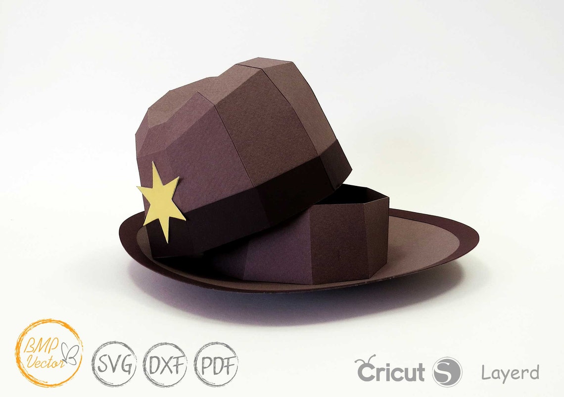 Cowboy hat box svg template Die cut template for Cricut Etsy México