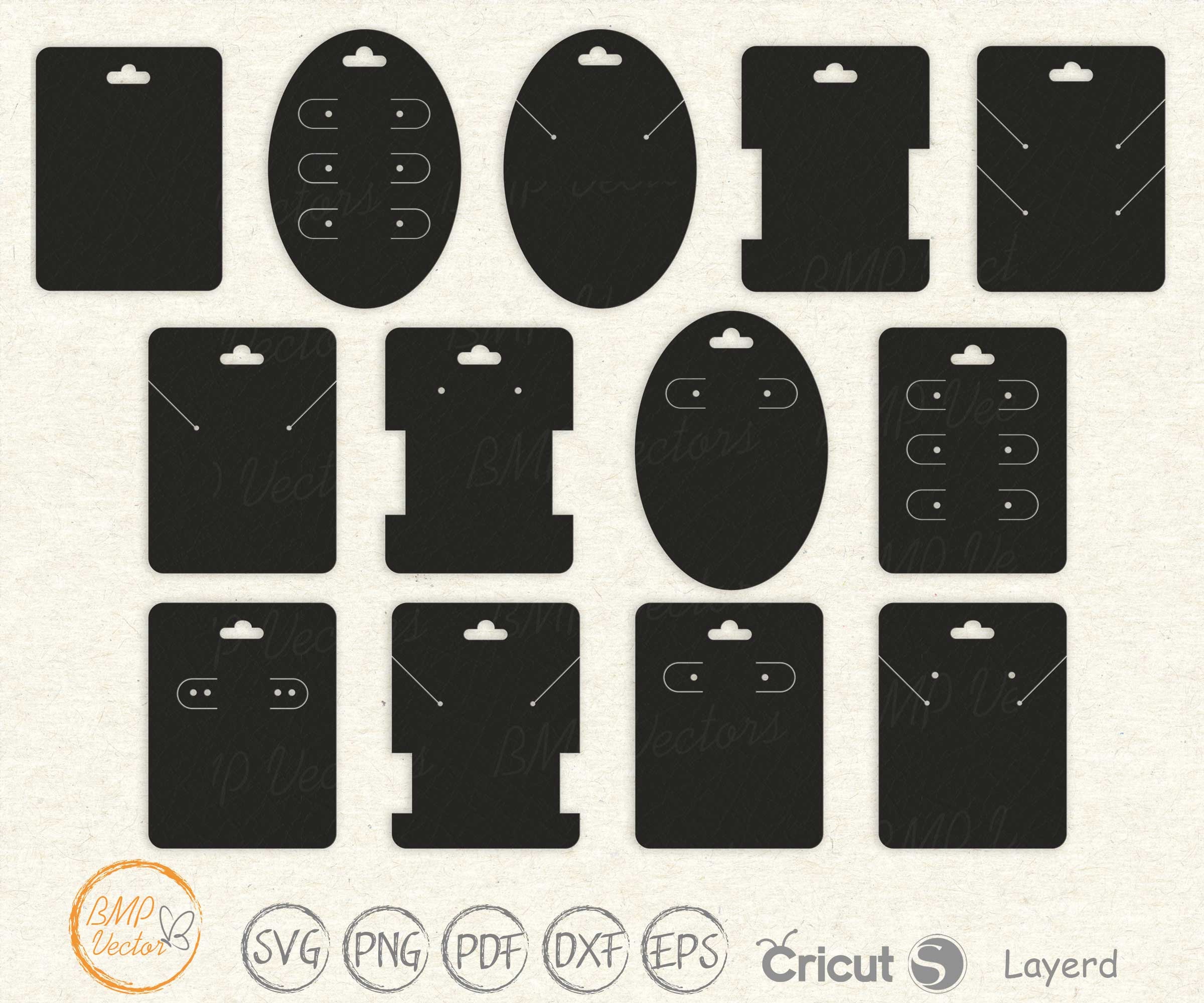 Jewelry Card Holder Templates Earring Card Display Svg - Etsy Jewelry Card Holder Templates Earring Card Display Svg - Etsy