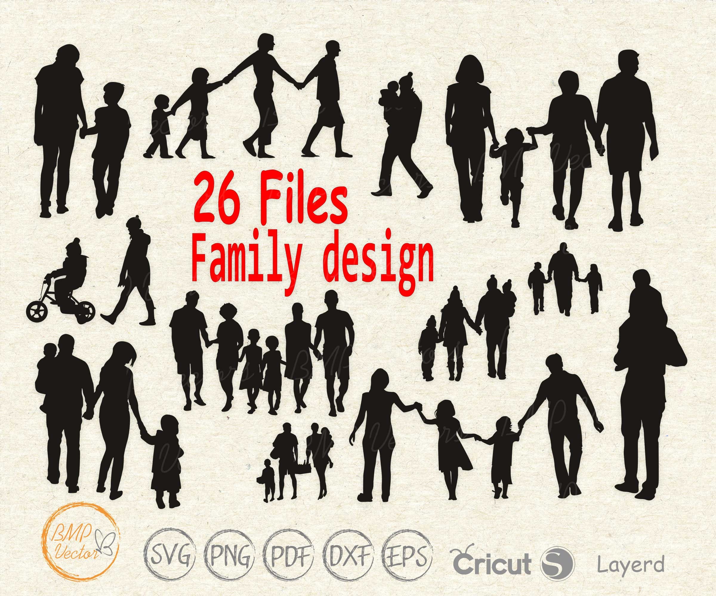 Family svg, Families is walking Svg bundle, Family cut file, kids svg, dad svg, mam svg, Family svg Vector images for Cricut Silhouette