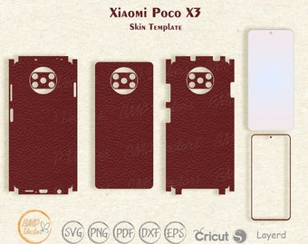 Xiaomi Poco X3 Haut geschnitten Vorlage Vektor, Xiaomi Haut Svg geschnitten Datei, Telefon Skins, Silhouette, Vinyl-Datei, druckbare, cricut