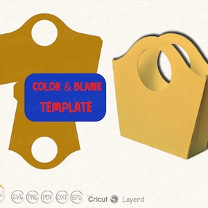 Modello di sacchetto di carta, borsa da trasporto in formato SVG pdf, borsa regalo, scatola di carta, scatola regalo, borsa per file tagliati Download istantaneo di file digitali PDF SVG, cricut