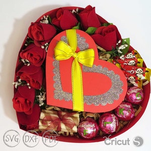 Caixa de coração de dia dos namorados, caixa de presente e caixa de chocolate, caixa de presente de coração, caixa de presente de chocolate SVG, modelo de caixa de coração, Cricut, caixa de presente romântica