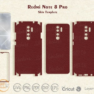 Redmi Note 8 Pro skin cut template svg vector, Redmi skin svg cut file, Phone skins, Silhouette, Vinyl File, printable, Cricut