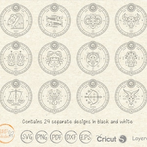 Zodiac svg bundle, Astronomy svg bundle, Constellation Signs, Astrology, Horoscope File for Cricut, Zodiac Signs svg, Horoscope svg