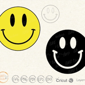 Smile svg, Smiley Face Emoji svg, Happy Face Clipart svg, Happy Svg, Smiley Face Silhouette Cut File, Cricut, dxf, eps, Vector, DIGITAL