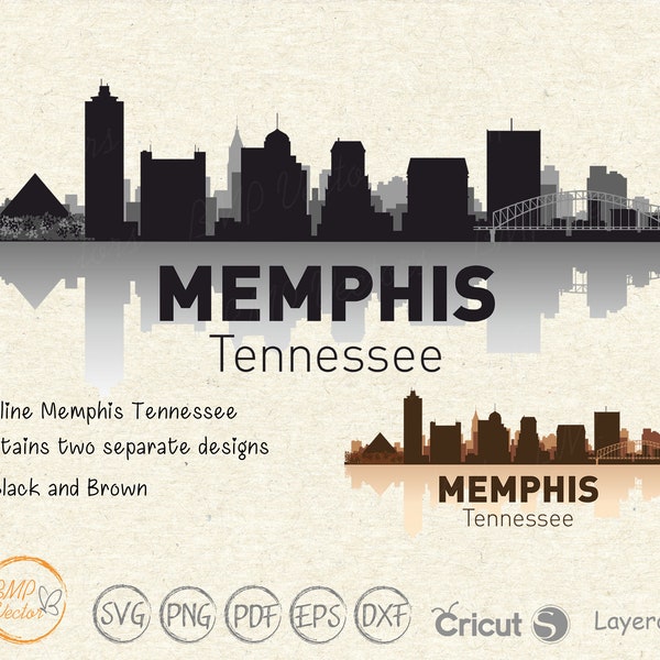 Memphis svg, Memphis Tennessee Skyline svg, Tennessee svg, City skyline clipart svg, Town Scrapbook Sticker file for Cricut Silhouette