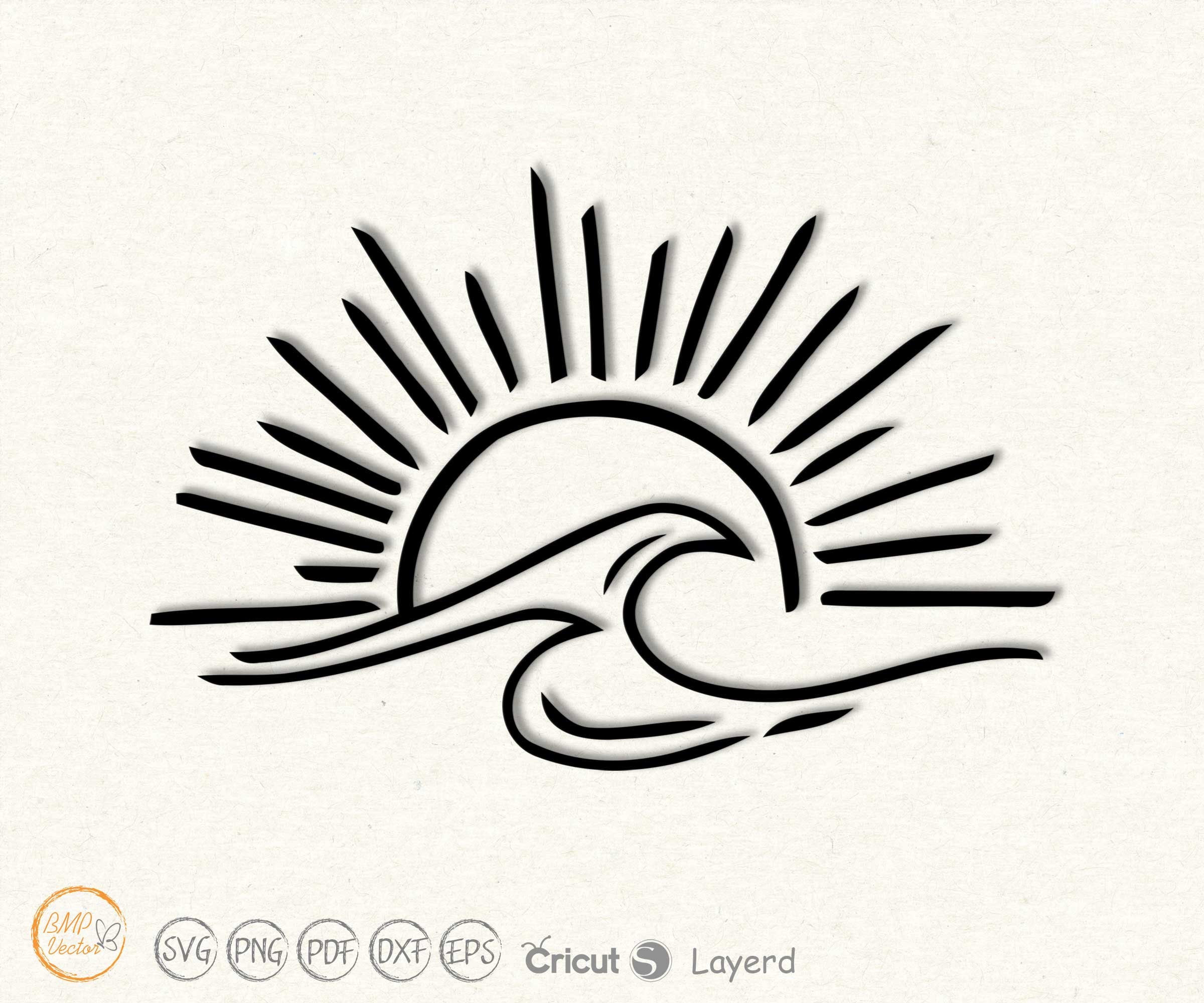 Sunshine Svg Ocean Wave Svg Sun and Seas Cut File Sunshine Etsy Canada