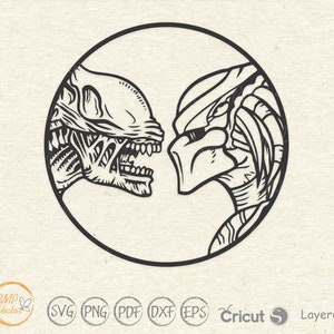 Alien vs Predator svg png eps pdf vector images for instant download, Stars svg, Wars svg