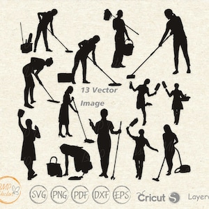 Hausreinigung svg, Reinigung Service SVG Bundle, Reinigung Service Vektor Bilder für Cricut Silhouette sofortigen download