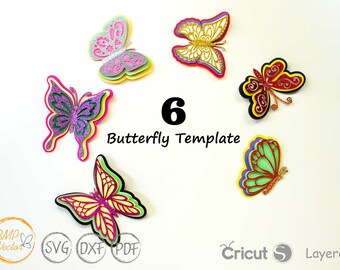 3D Butterfly SVG Bundle: Papercraft Template, Wall Decor (Digital Download)