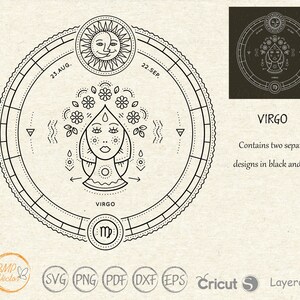 Maagd Zodiac SVG, Maagd astronomie SVG, sterrenbeeld tekenen, astrologie, horoscoop bestand voor Cricut, Zodiac Signs SVG, horoscoop SVG