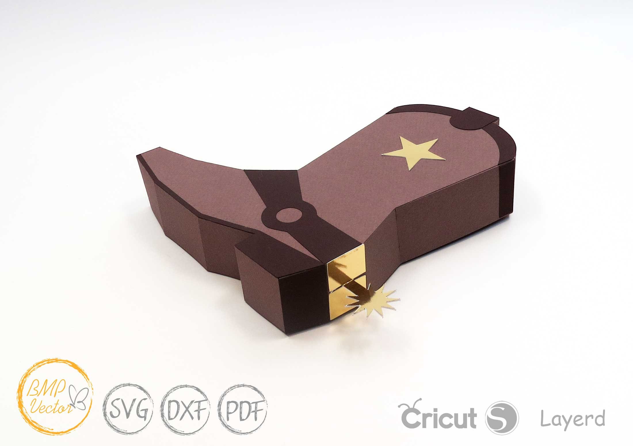 Cowboy Boots Box Svg Template Cowboy Boots Gift Box Boots Etsy