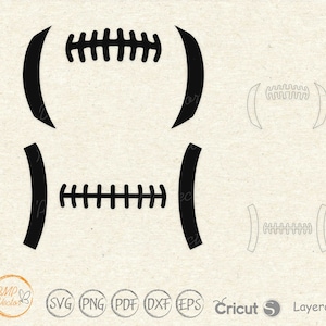 Football Laces svg, Football outline, Football Stitch images for Cricut Silhouette instant download