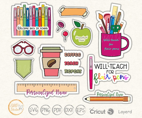 Colorful Teacher Stickers  Back To School Laptop Stickers