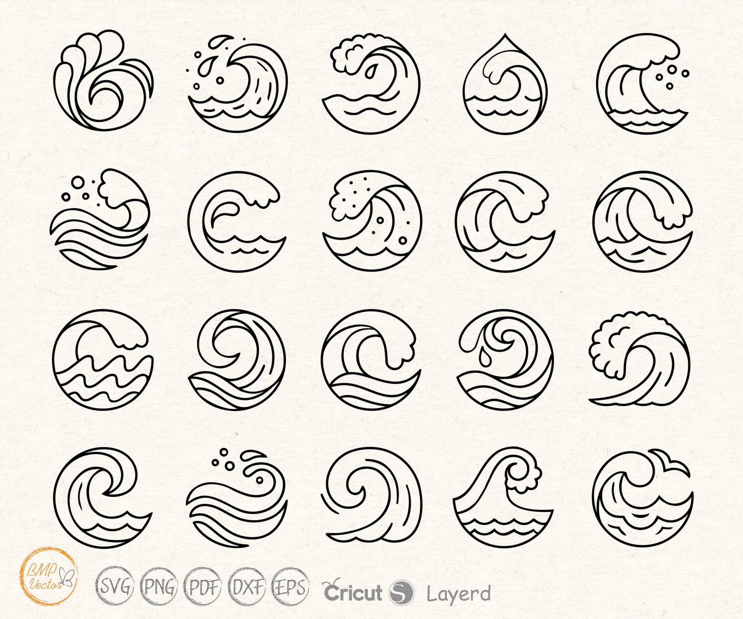 Wave Svg Bundle Wave Svg Wave Cut File Ocean Beach Wave - Etsy