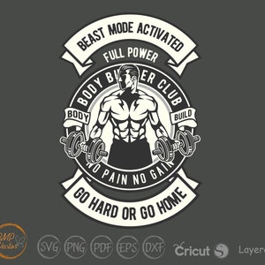 Beast Mode Activated svg, Bodybuilding Fitness Workout Gym Weights Bodybuilder Hand Logo, Powerlifting svg, weightlifting svg, Body svg