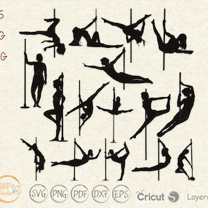 Pole Dancer SVG: Silhouette Vector Clipart (Digital Download)