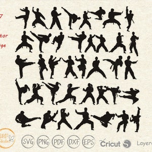 Taekwondo svg, Karate svg bundle, Kung fu svg, Girl Boy Karate vector image for Cricut Silhouette instant download, Printable, Vinyl
