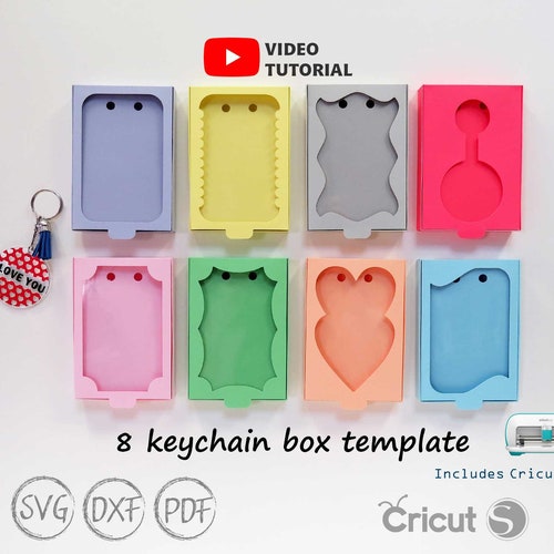 Keychain Box Bundle SVG Keyring Gift Box Valentines Gift Etsy