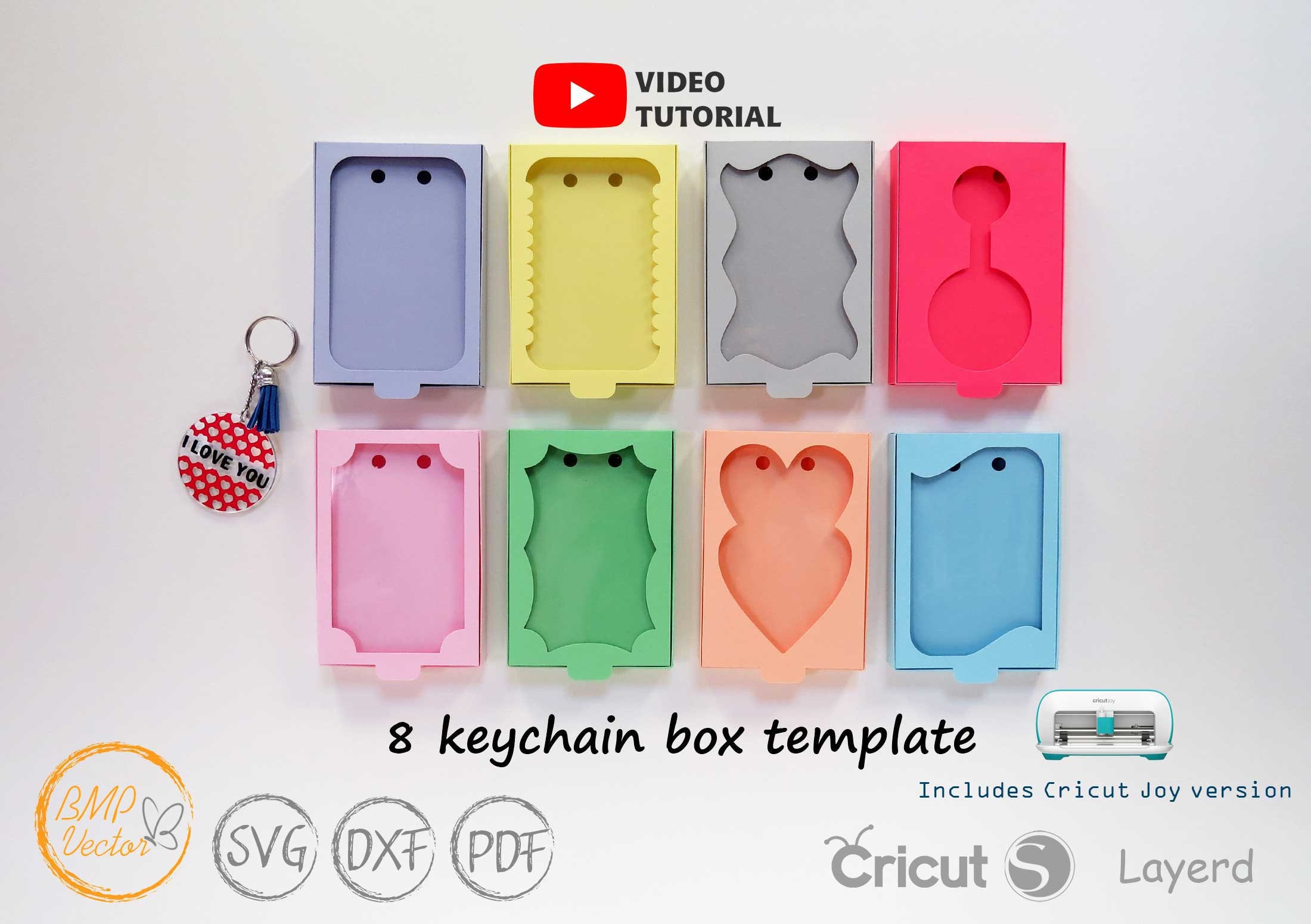 Keychain Box Bundle SVG Keyring Gift Box Valentines Gift Etsy