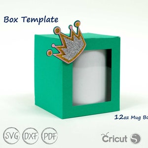 12OZ MUG BOX SVG, Mug holder svg, Mug Gift Box Template, cup gift box, Cricut Mug Press svg, coffee mug svg