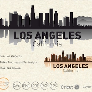 Los Angeles svg, LA Skyline svg, California svg, City skyline clipart svg, Town Scrapbook Sticker, Los Angeles California Cricut Silhouette