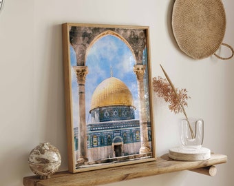 Dome of the Rock Al Aqsa Islamic Wall Art - Islamic Poster Print - Islamic Digital Painting - Printable Wall Decor - Islamic Gifts