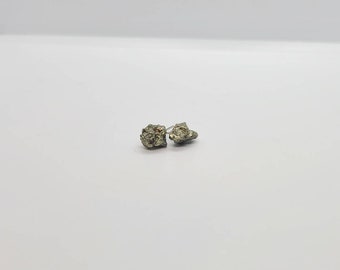 Rough pyrite stud earrings, boho stud earrings for her, druzy stone jewelry, stone lover gift, rock lover gift, birthday gift for friend