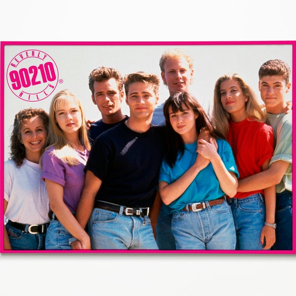 Digital File - Beverly Hills 90210 Poster - Kelly, Brandon, Brenda, Dylan, Donna, Steve, Andrea, Jennie, Luke, Jason, TV, 90's, Television