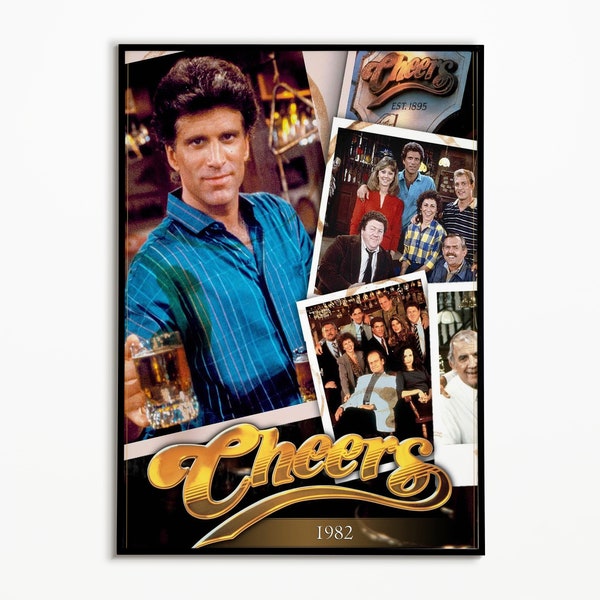 Digital File - Cheers Poster - Printable, TV Show, Television,  Boston, Bar, Rhea Pearlman, Sam Malone, Ted Danson, Norm, Carla, Woody, Clif