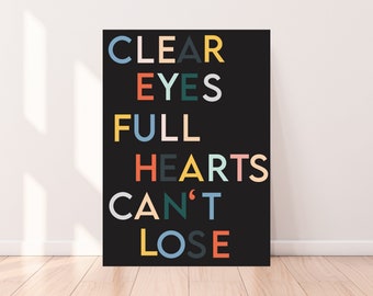 Heldere ogen, volle harten, Can't Lose Art Print Poster - Friday Night Lights - quote, tv-show, televisie, voetbal