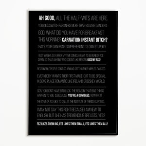 Digital File - That 70s Show Quotes Poster - TV, TV Show, Fez, Quotes, Funny, Television, Mila Kunis, Wilmer, Kutcher