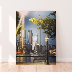 Postcard Of New York Photography Print - NYC, New York City, Buildings, Architecture, Skyline, Dusk, Nighttime
