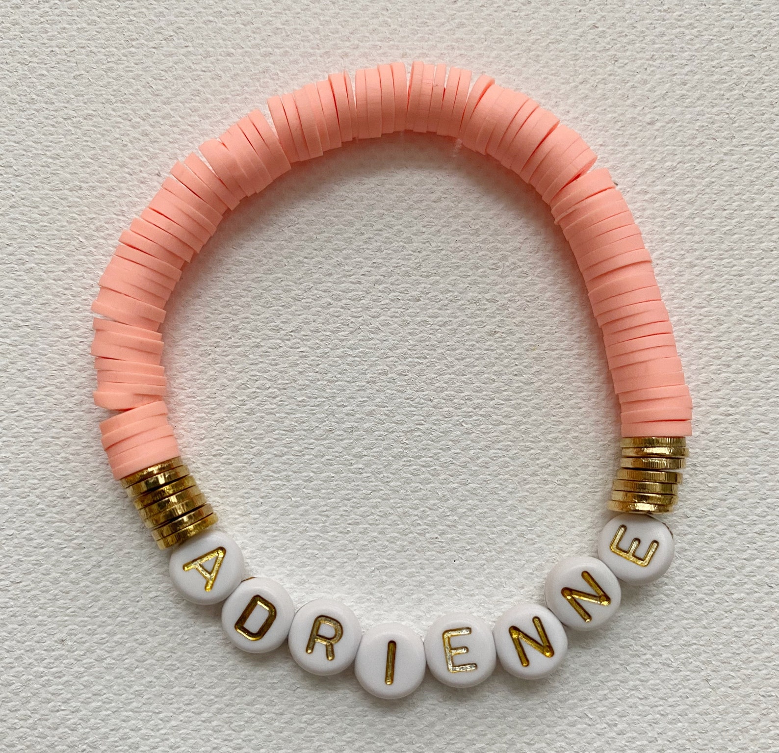 Bracelets nomLes bracelets nom de douane6mm Coral Colored Etsy